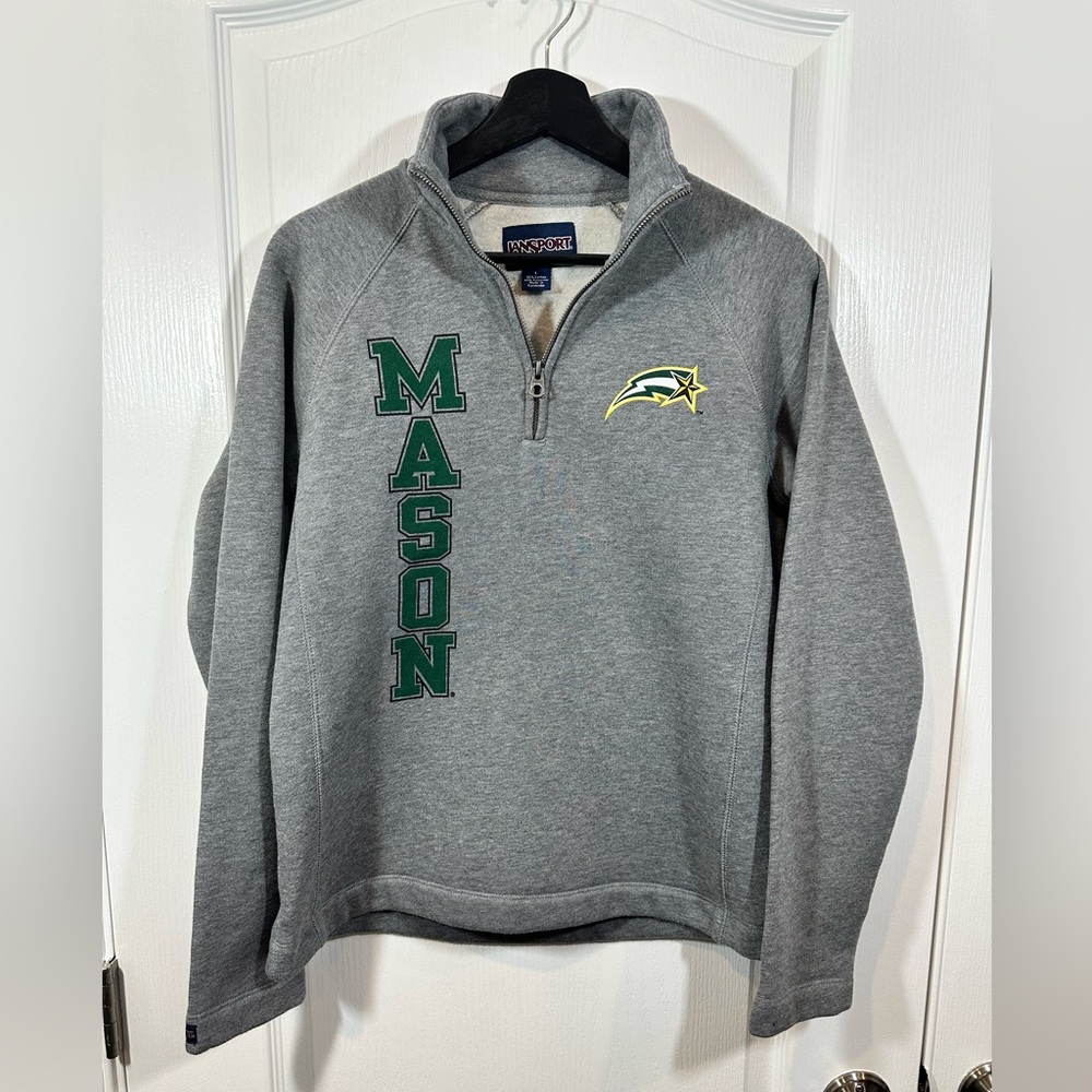 Jansport George Mason University Women’s Quarter Zip Gray, Size: Large - NWOT